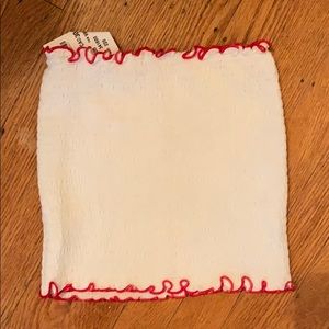 White and red smocked brandy Melville tube top